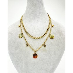 Gold İkili Figürlü Kolye